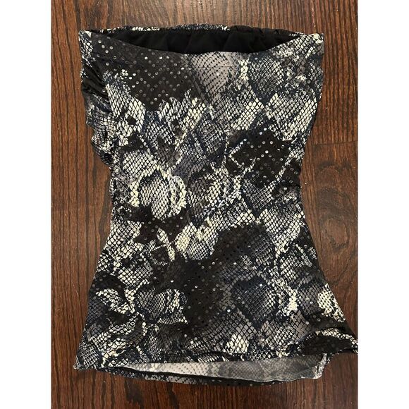 Y2K Express Animal Print Tube Top Size XS - Picture 3 of 6